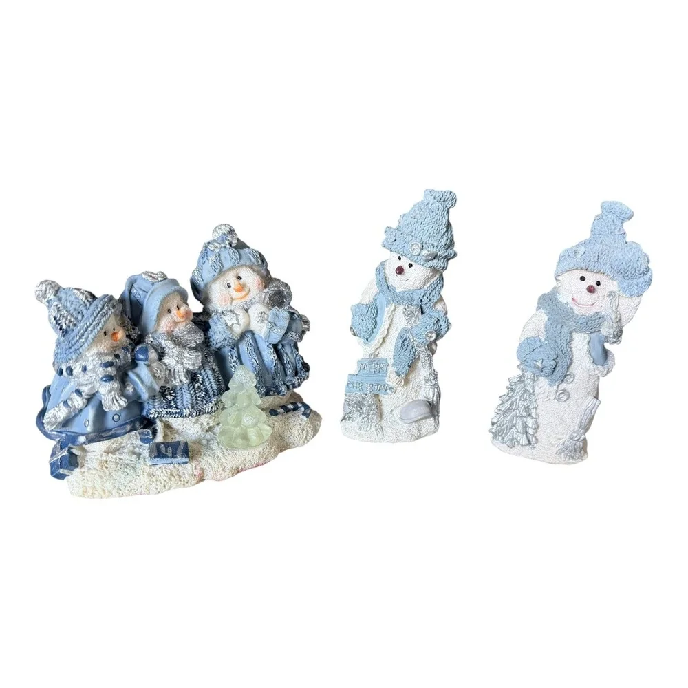 Vintage Snowman Figurine Lot Cornerstone Creations‎ Winter Christmas Decor 12pc